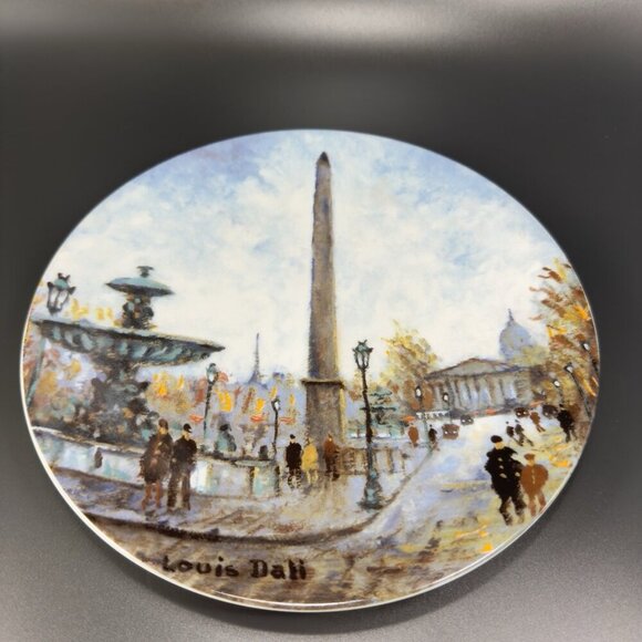 La Place de la Concorde Dish Plate Louis Dali Les Douze Sites Parisiens Ceramic - Picture 6 of 11